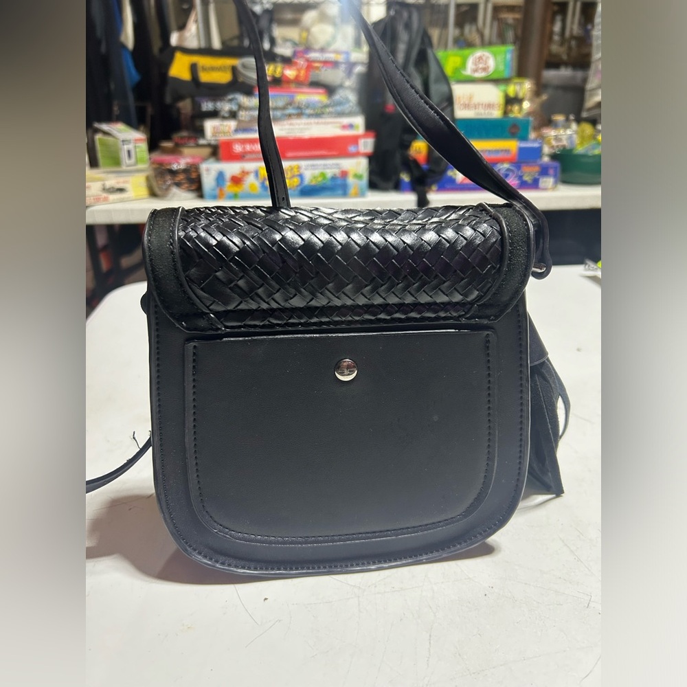 Gussaci Faux Leather/Suede Black Shoulder Bag - Picture 4 of 11